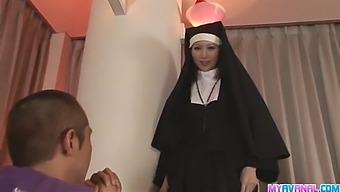 Unholy Nun Pleading With Rika Sakurai Gets It In Her Backside.