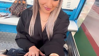 Pov Video Of A Blonde Giving A Blowjob To Her Stepbrother'S Best Friend While On A Cable Car