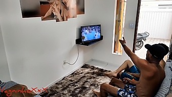 Couple Watches One More Game Before Indulging In Anal Sex And Receiving A Lot Of Cock Until They Reach Orgasm And Cum