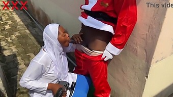 Santa And Hijab-Clad Babe Engage In Intimate Christmas Celebration. Remain Subscribed To Red.