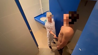 A Gym Cleaner Gets Caught Jerking Off And Receives A Blowjob
