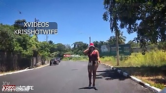 Hotwife Noel Strips In Salvador Traffic - Christmas Edition