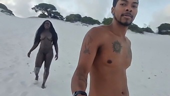 Black Cobra Releases Itself From Moist Sand And Breeds In Mulatto'S Ass In Video Featuring Fernanda Chocolate And Joao The Naughty