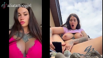 Tiktok Model Indulges In Some Solo Play At The Beach