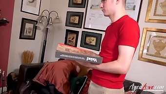 Mature Redhead With Natural Tits Trades Sex For Pizza Delivery