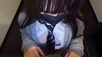 Barebacked Blowjob And Creampie In A Japanese Internet Cafe