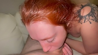 Redhead Stepsister Gives A Deepthroat To My Ginger Cock