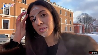 Stunning Woman Parades In Public With Semen On Her Face, Courtesy Of A Kind Stranger