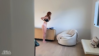 Redhead Housesitter With Big Breasts Disobeys Rules While Mom Is Away