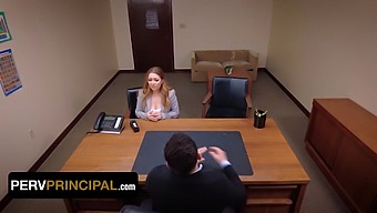 Kira Fox Visits Principal Green'S Office To Discuss An Issue With His Stepdaughter