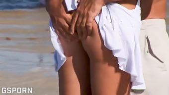 A Stunning Blonde With Voluptuous Breasts Enjoys A Classic Anal Sex Session On The Beach