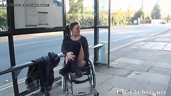 Disabled Pornstar'S Daring Public Exposure In The City